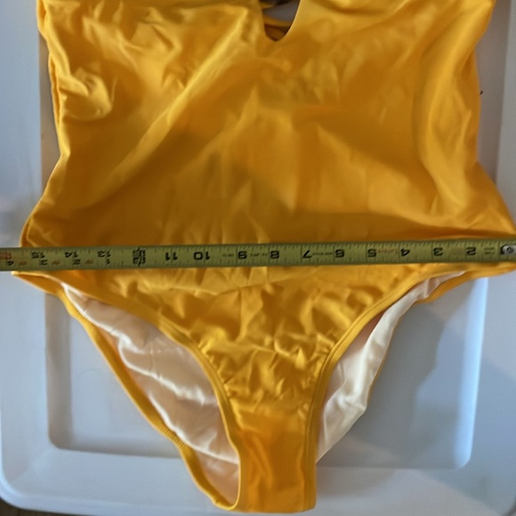 CUPSHE Women One Piece Swimsuits O Ring Yellow Strappy Lace Up Monokini NWT - Picture 4 of 10
